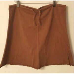 GG》Organic cotton drawstring skirt Brown - Large